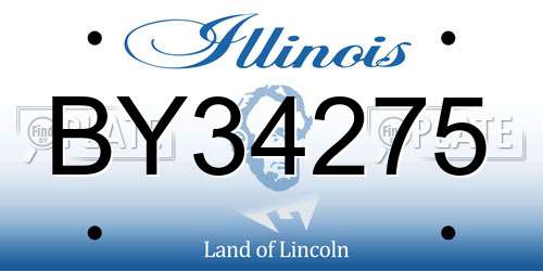 BY34275 Illinois License Plate