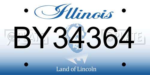 BY34364 Illinois License Plate