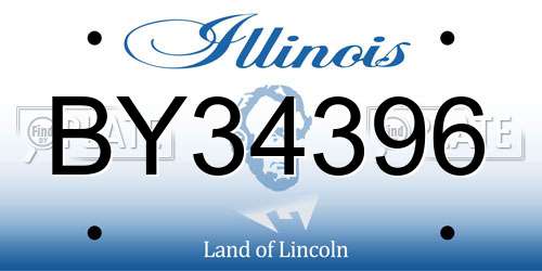BY34396 Illinois License Plate