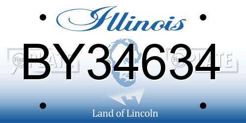 BY34634 Illinois License Plate