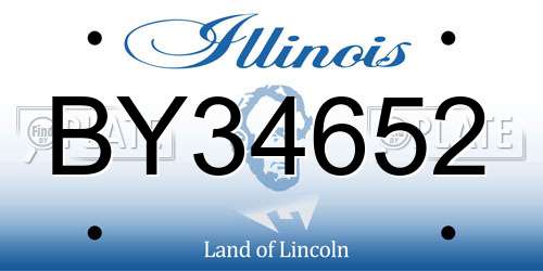 BY34652 Illinois License Plate