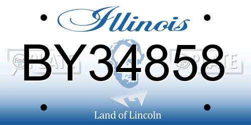 BY34858 Illinois License Plate