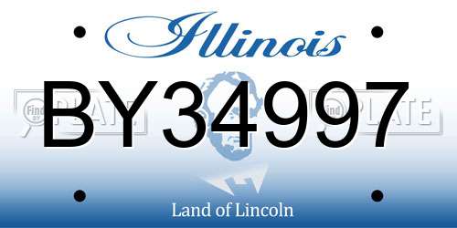 BY34997 Illinois License Plate