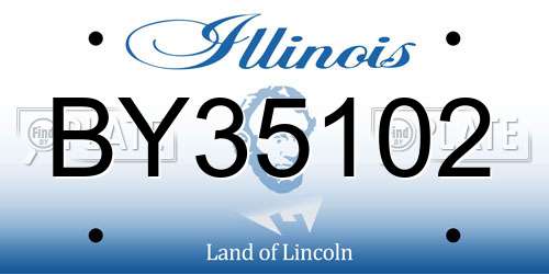 BY35102 Illinois License Plate
