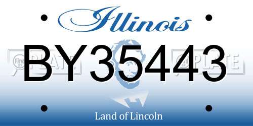 BY35443 Illinois License Plate