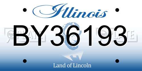 BY36193 Illinois License Plate