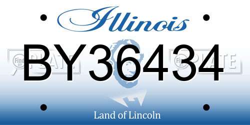 BY36434 Illinois License Plate