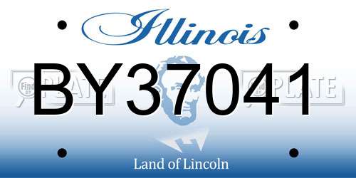 BY37041 Illinois License Plate