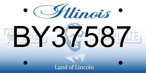 BY37587 Illinois License Plate