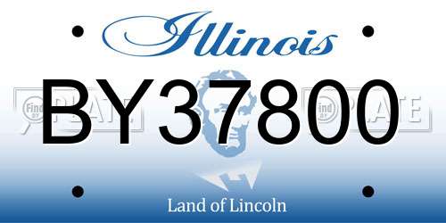 BY37800 Illinois License Plate
