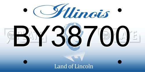 BY38700 Illinois License Plate