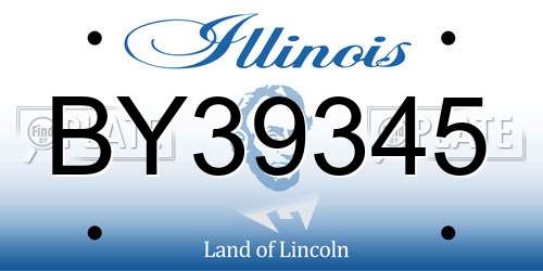 BY39345 Illinois License Plate