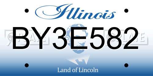 BY3E582 Illinois License Plate