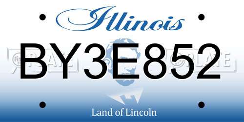 BY3E852 Illinois License Plate