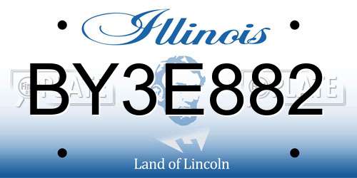 BY3E882 Illinois License Plate