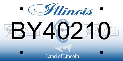 BY40210 Illinois License Plate