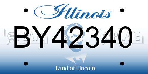 BY42340 Illinois License Plate