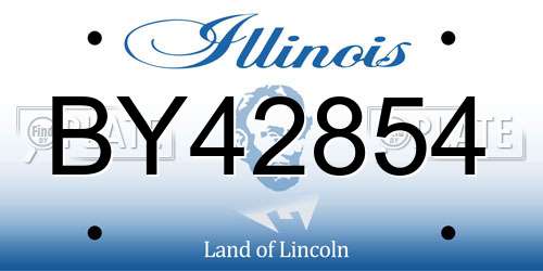 BY42854 Illinois License Plate