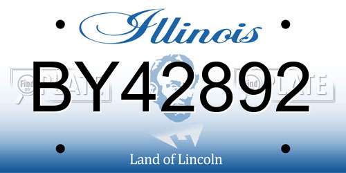 BY42892 Illinois License Plate