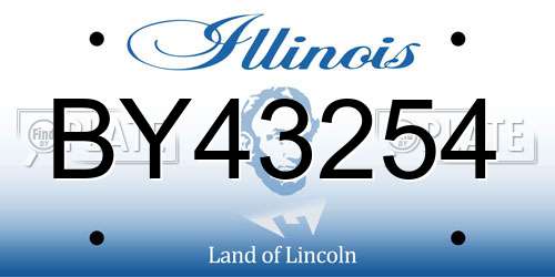 BY43254 Illinois License Plate