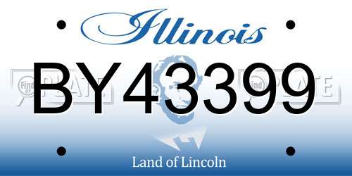 BY43399 Illinois License Plate