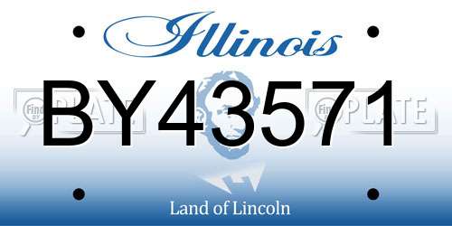 BY43571 Illinois License Plate