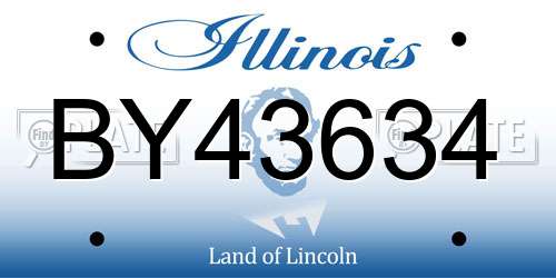 BY43634 Illinois License Plate
