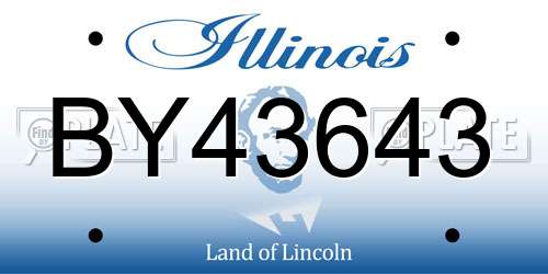 BY43643 Illinois License Plate