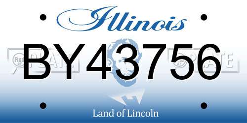 BY43756 Illinois License Plate