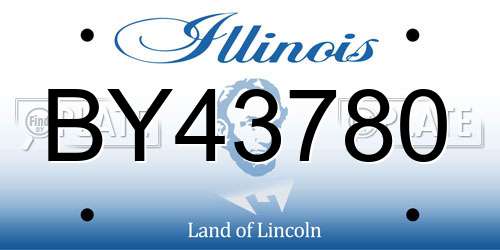BY43780 Illinois License Plate