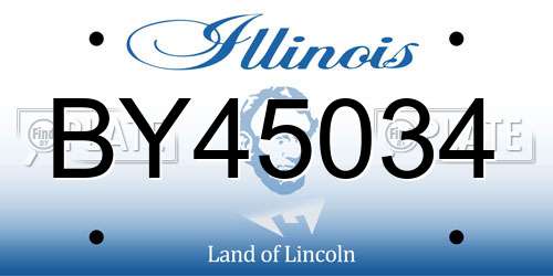 BY45034 Illinois License Plate