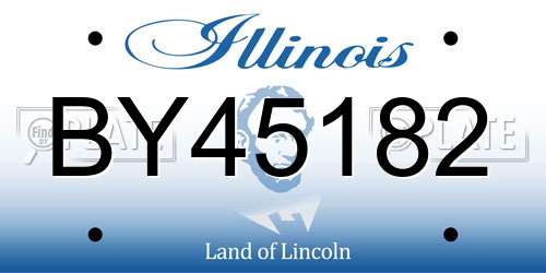 BY45182 Illinois License Plate
