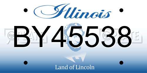 BY45538 Illinois License Plate
