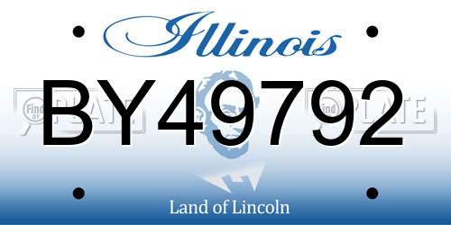 BY49792 Illinois License Plate