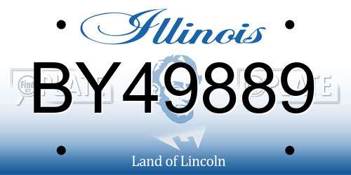 BY49889 Illinois License Plate