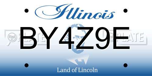 BY4Z9E Illinois License Plate