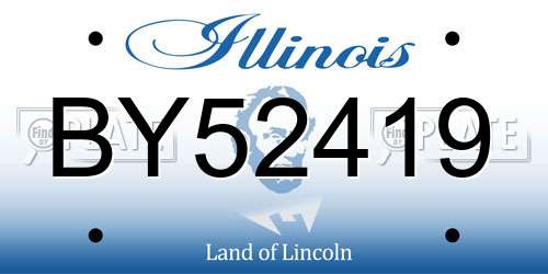 BY52419 Illinois License Plate