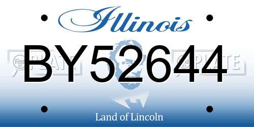 BY52644 Illinois License Plate