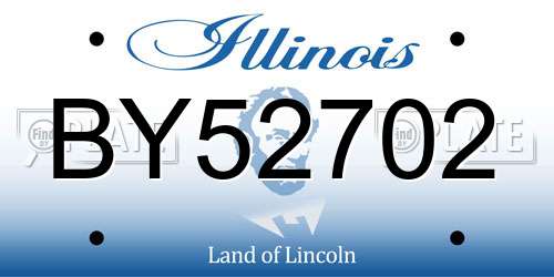 BY52702 Illinois License Plate