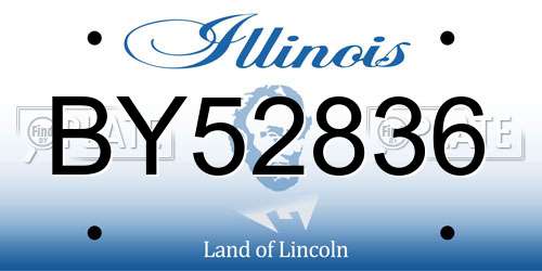 BY52836 Illinois License Plate