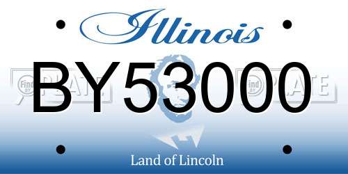 BY53000 Illinois License Plate