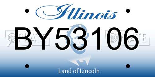 BY53106 Illinois License Plate