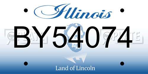 BY54074 Illinois License Plate