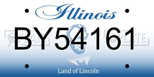 BY54161 Illinois License Plate