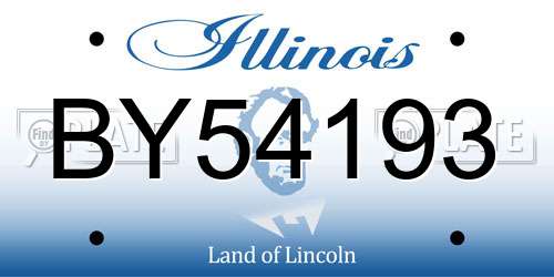 BY54193 Illinois License Plate