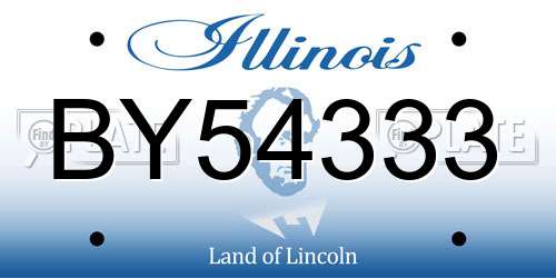 BY54333 Illinois License Plate