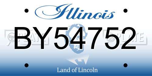 BY54752 Illinois License Plate