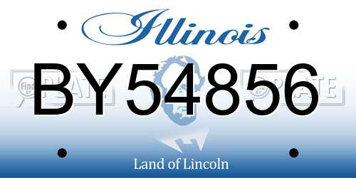 BY54856 Illinois License Plate