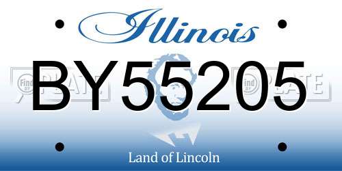 BY55205 Illinois License Plate