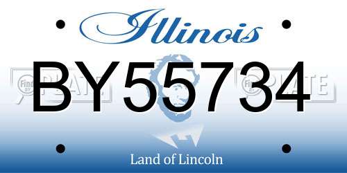 BY55734 Illinois License Plate